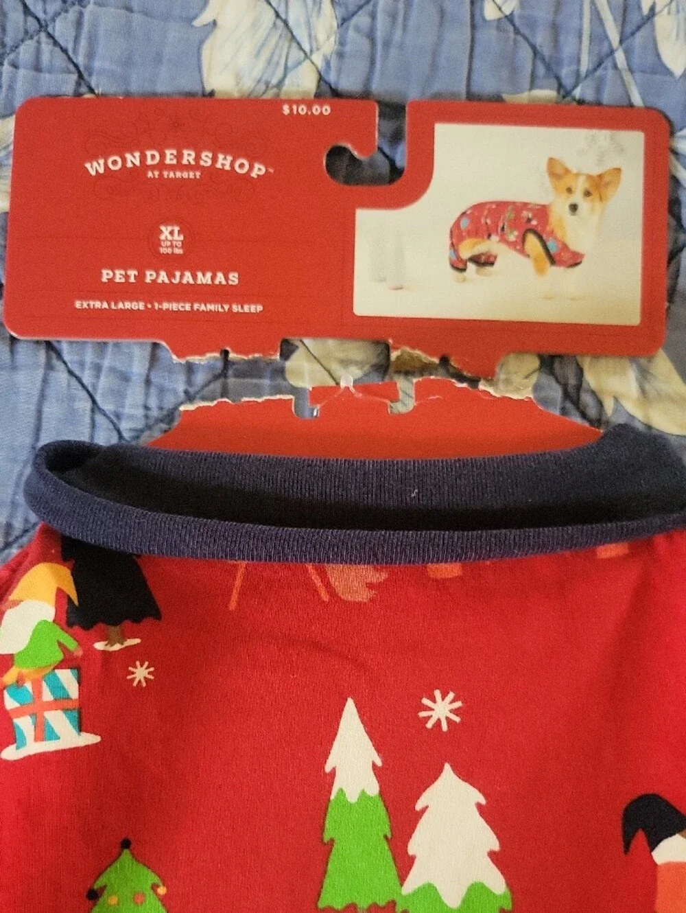Wondershop Red Pet Dog Pajama Set with Holiday Camping Gnomes New